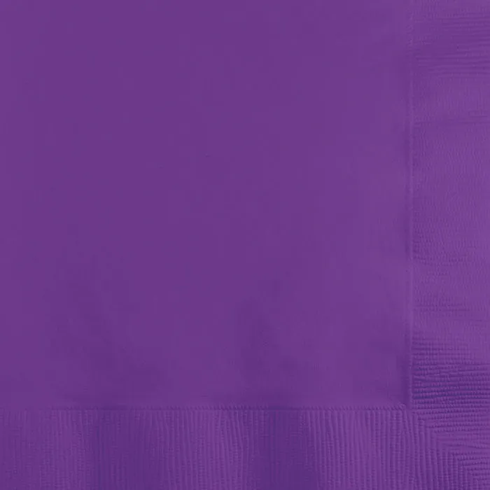 Bulk Pack of 100 Amethyst Beverage Napkins 2Ply