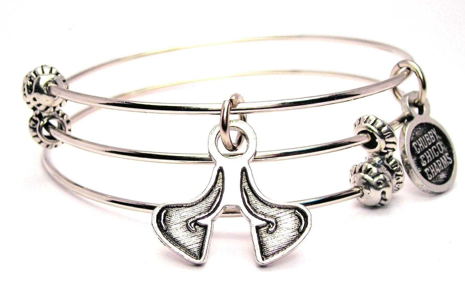 Bulls Horns Mascot Triple Style Expandable Bangle Bracelet