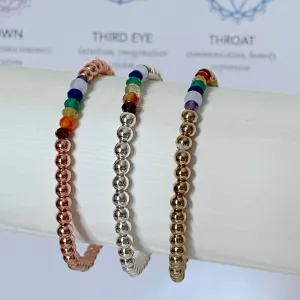 Chakra Hematine Beaded Bracelet - choice of three finishes