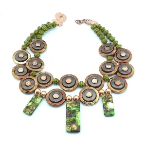 CIRCLES OF COPPER STATEMENT NECKLACE