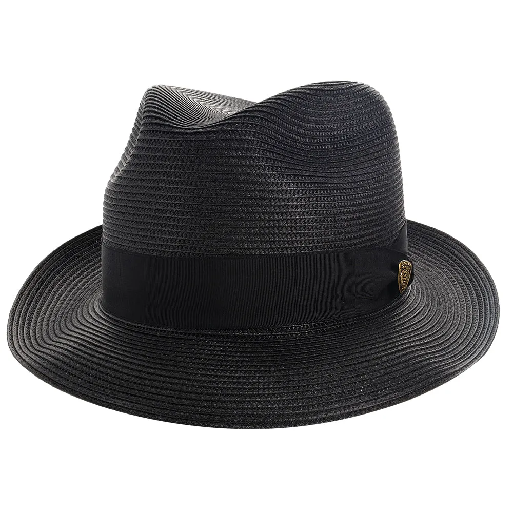 Classic Blue Straw Fedora Hat