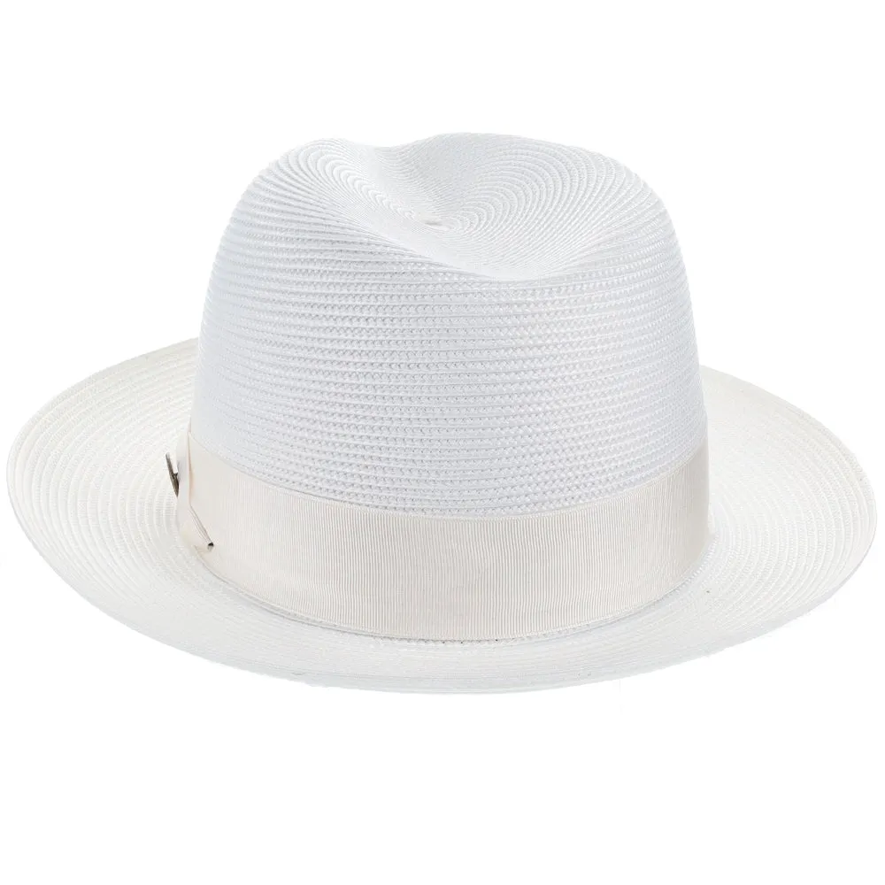 Classic Blue Straw Fedora Hat