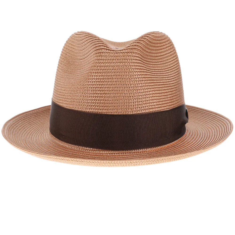 Classic Blue Straw Fedora Hat