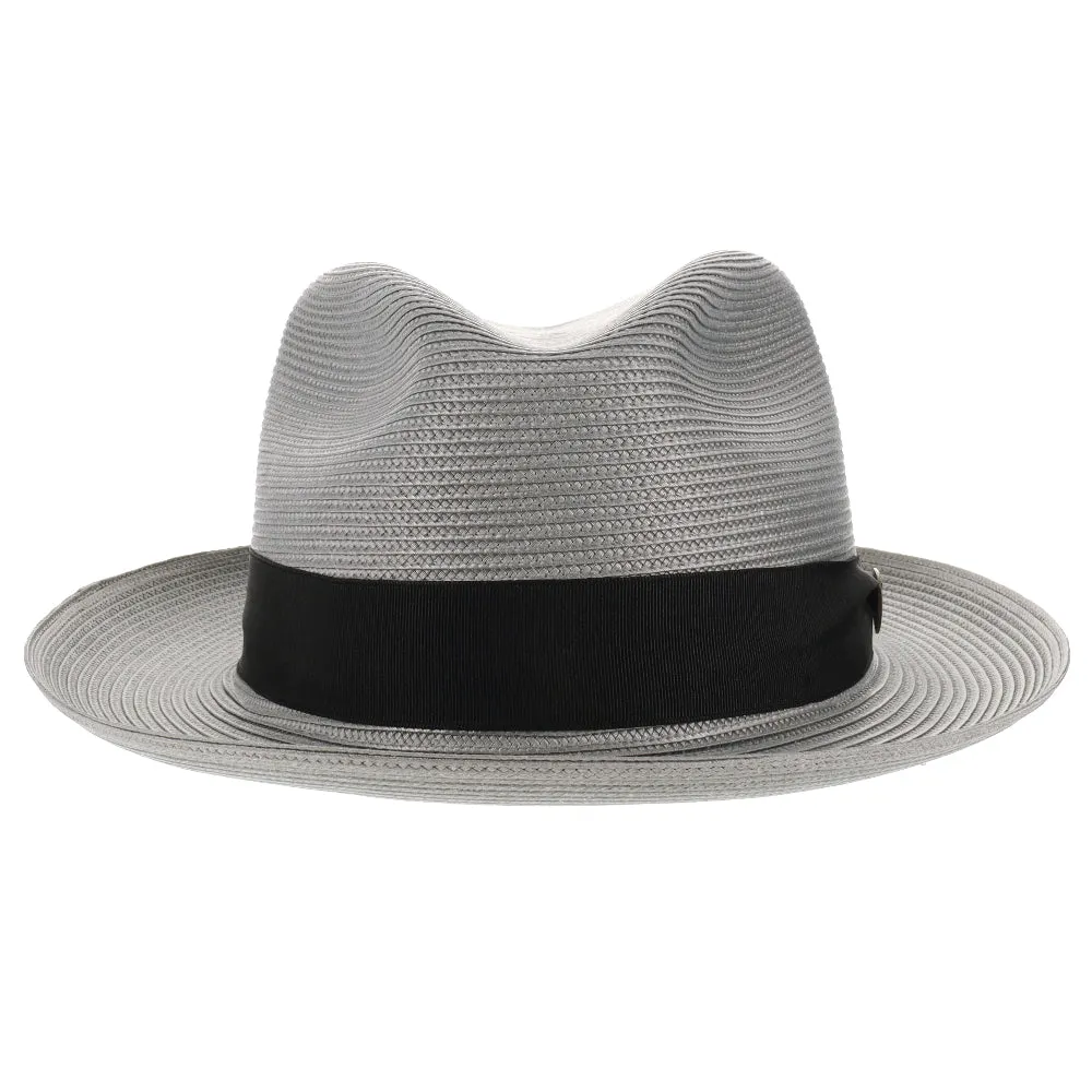 Classic Blue Straw Fedora Hat