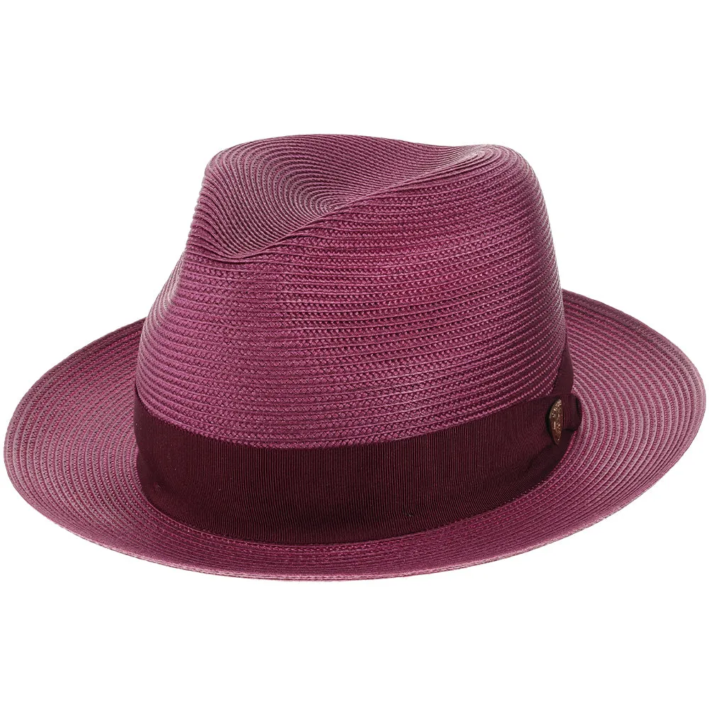 Classic Blue Straw Fedora Hat