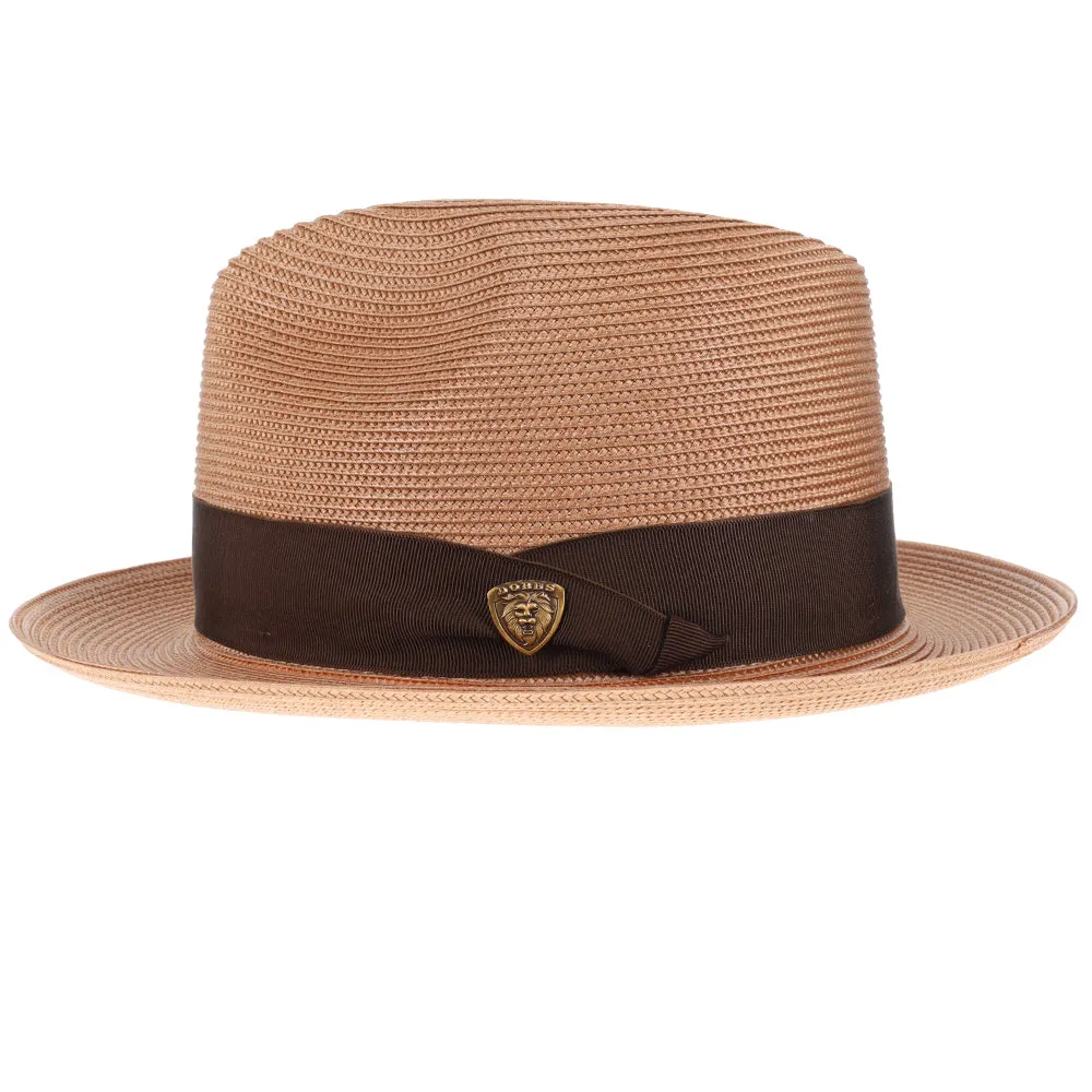 Classic Blue Straw Fedora Hat