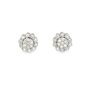 Cluster Halo Miracle Diamond Earrings .50cttw 14K Yellow Gold