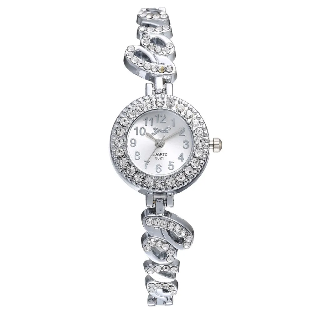 Creative Love Full Diamond Quartz Set Watch Women's Quartz Watch Pieces