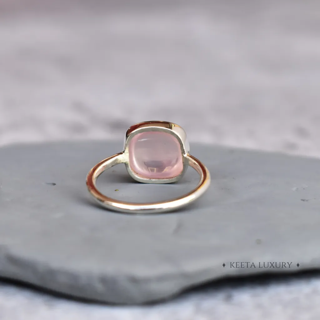 Cushion Conquer - Rose Quartz Ring