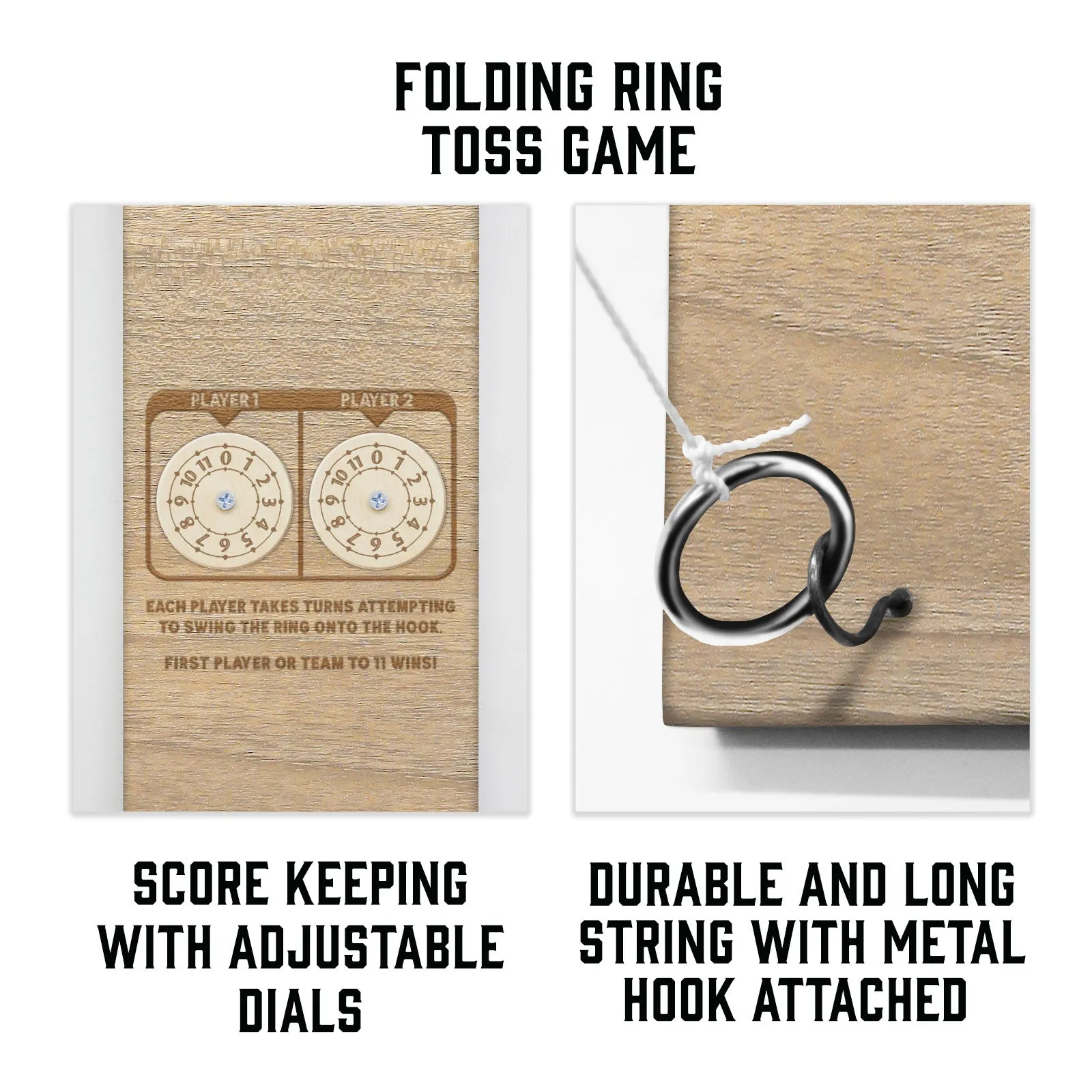 Customizable Engraved Wall Mounted Folding Ring Toss - Pub Beer Pint