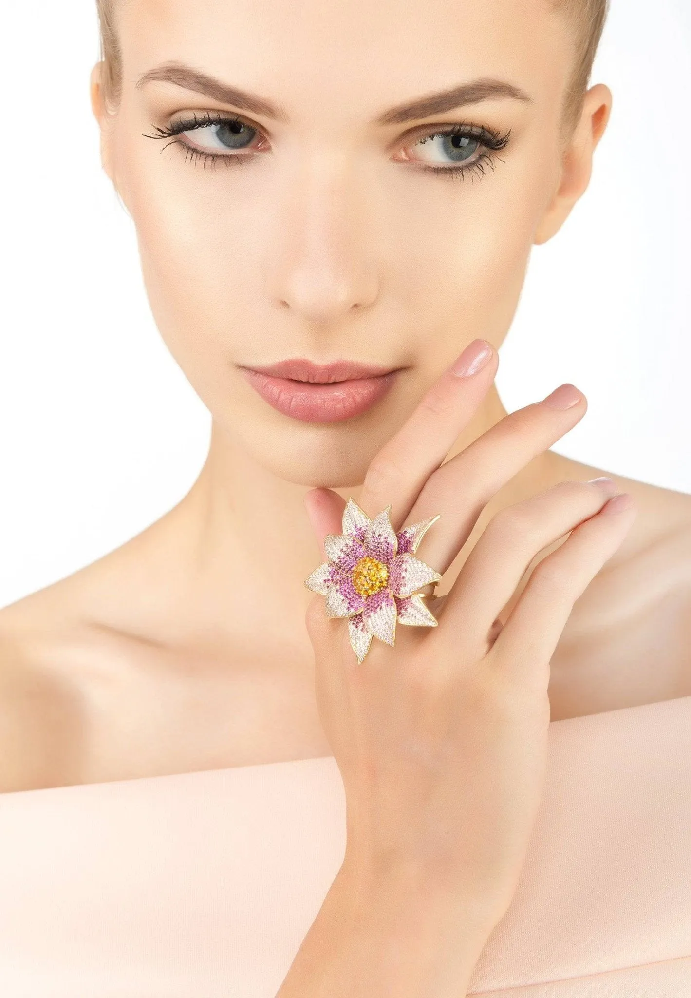 Daisy Flower Ring Pink