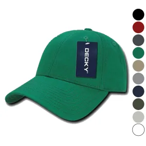 Decky Cotton Low Crown 6 Panel Structured Dad Caps Hats Hook & Loop Unisex