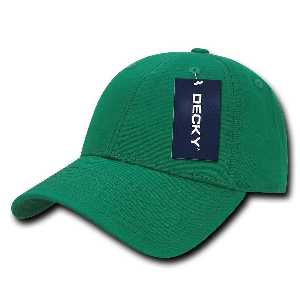 Decky Cotton Low Crown 6 Panel Structured Dad Caps Hats Hook & Loop Unisex