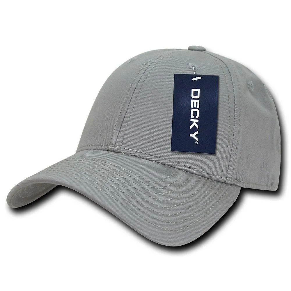 Decky Cotton Low Crown 6 Panel Structured Dad Caps Hats Hook & Loop Unisex