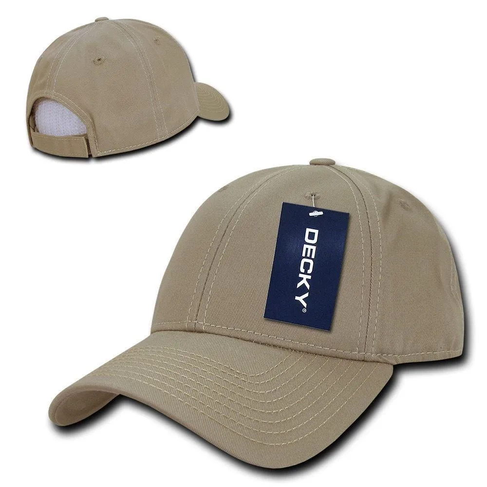 Decky Cotton Low Crown 6 Panel Structured Dad Caps Hats Hook & Loop Unisex