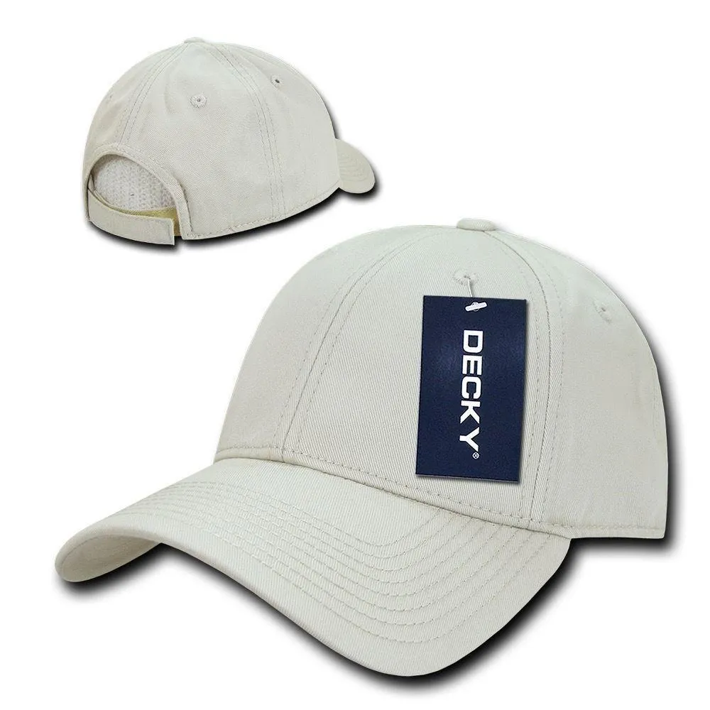 Decky Cotton Low Crown 6 Panel Structured Dad Caps Hats Hook & Loop Unisex