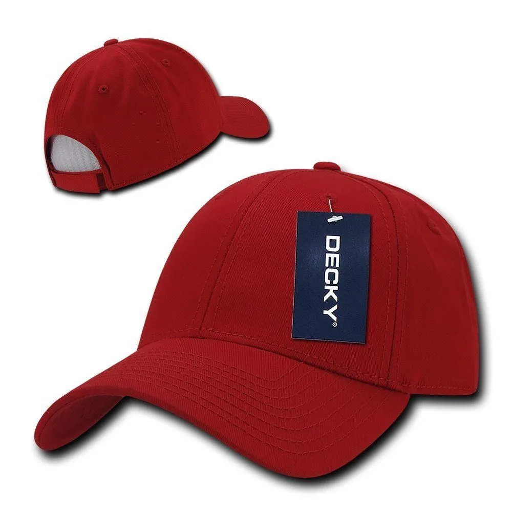 Decky Cotton Low Crown 6 Panel Structured Dad Caps Hats Hook & Loop Unisex