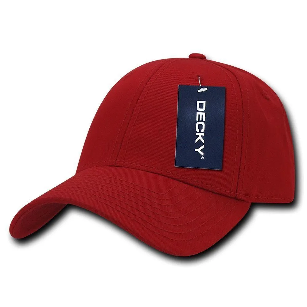 Decky Cotton Low Crown 6 Panel Structured Dad Caps Hats Hook & Loop Unisex