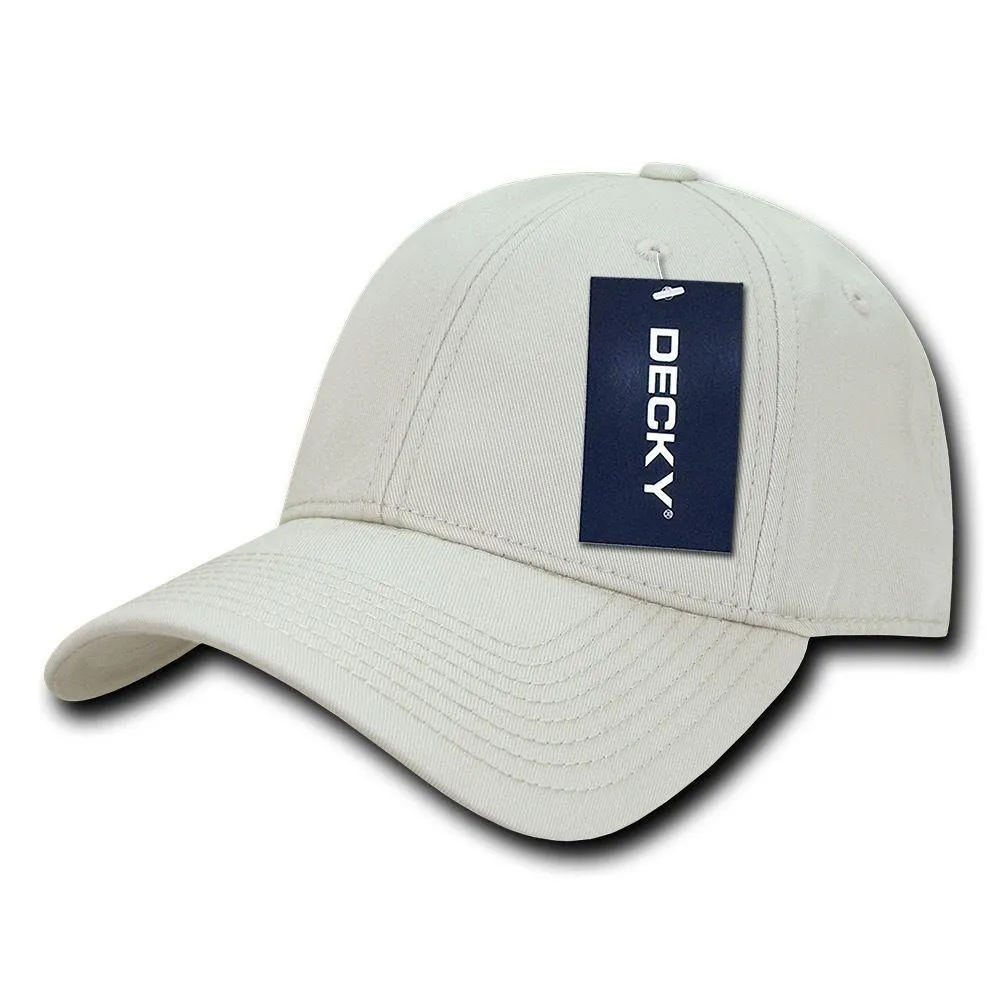 Decky Cotton Low Crown 6 Panel Structured Dad Caps Hats Hook & Loop Unisex