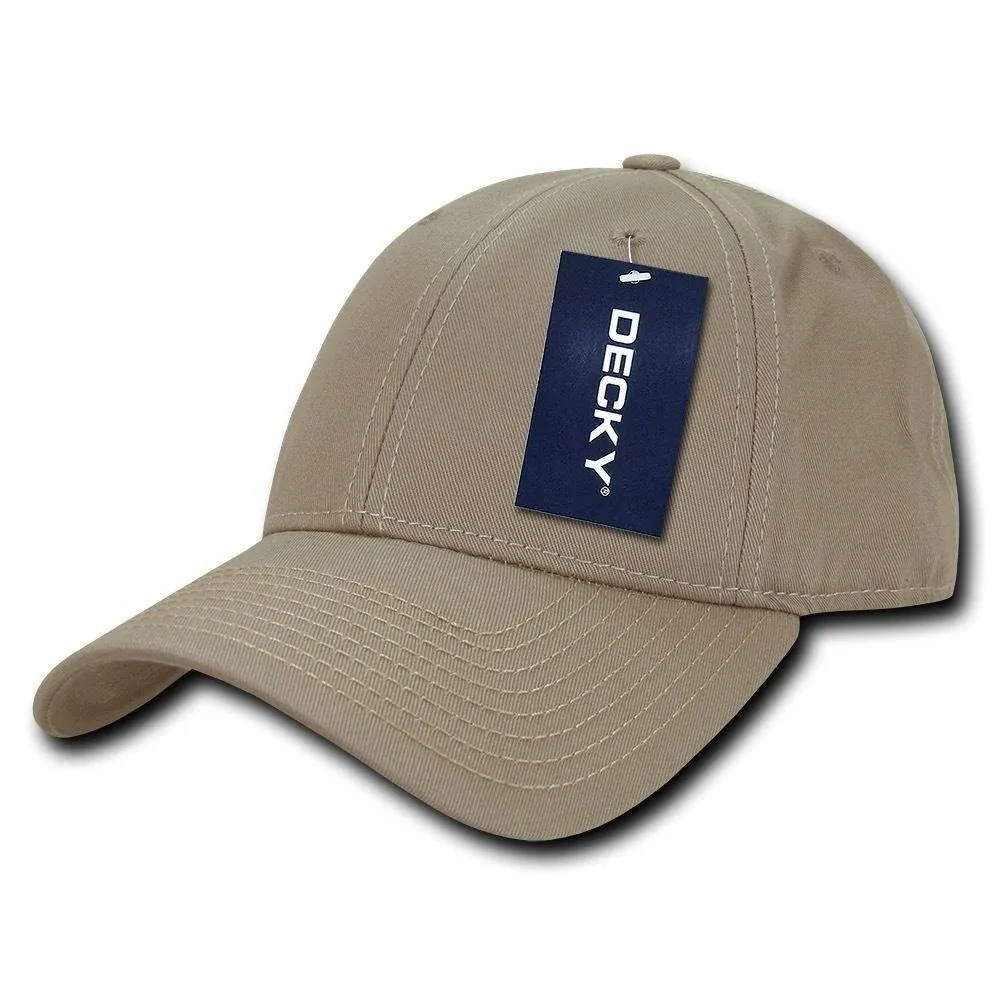 Decky Cotton Low Crown 6 Panel Structured Dad Caps Hats Hook & Loop Unisex