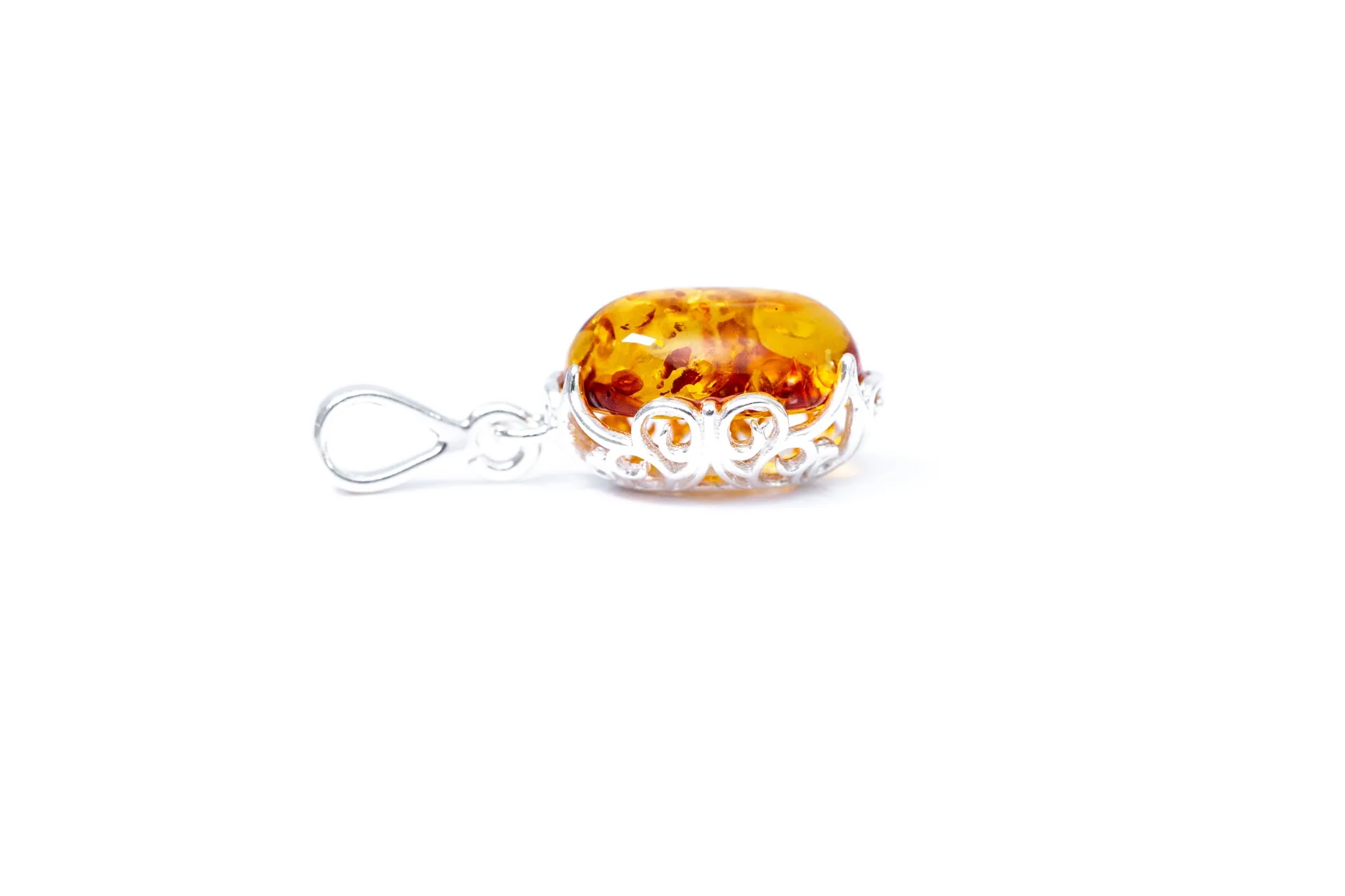 Demi Amber Drop Pendant - Elegant Baltic Amber Necklace