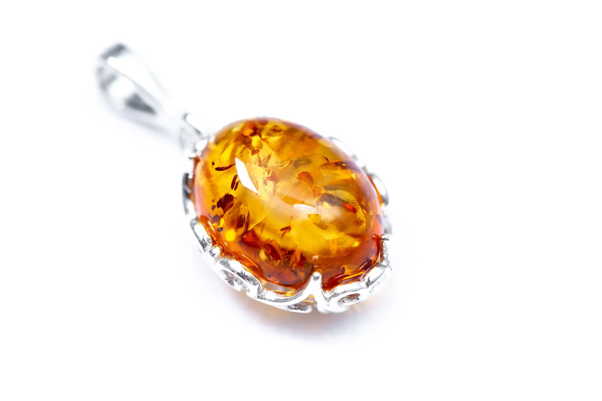 Demi Amber Drop Pendant - Elegant Baltic Amber Necklace