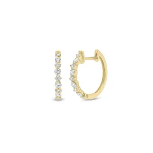 Diamond Multi-Prong Set Huggie Earrings