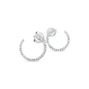 Diamond Push-Back Hoop Earrings