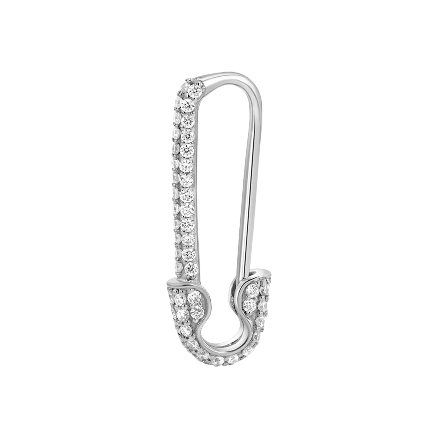 Diamond Safety Pin Earrings