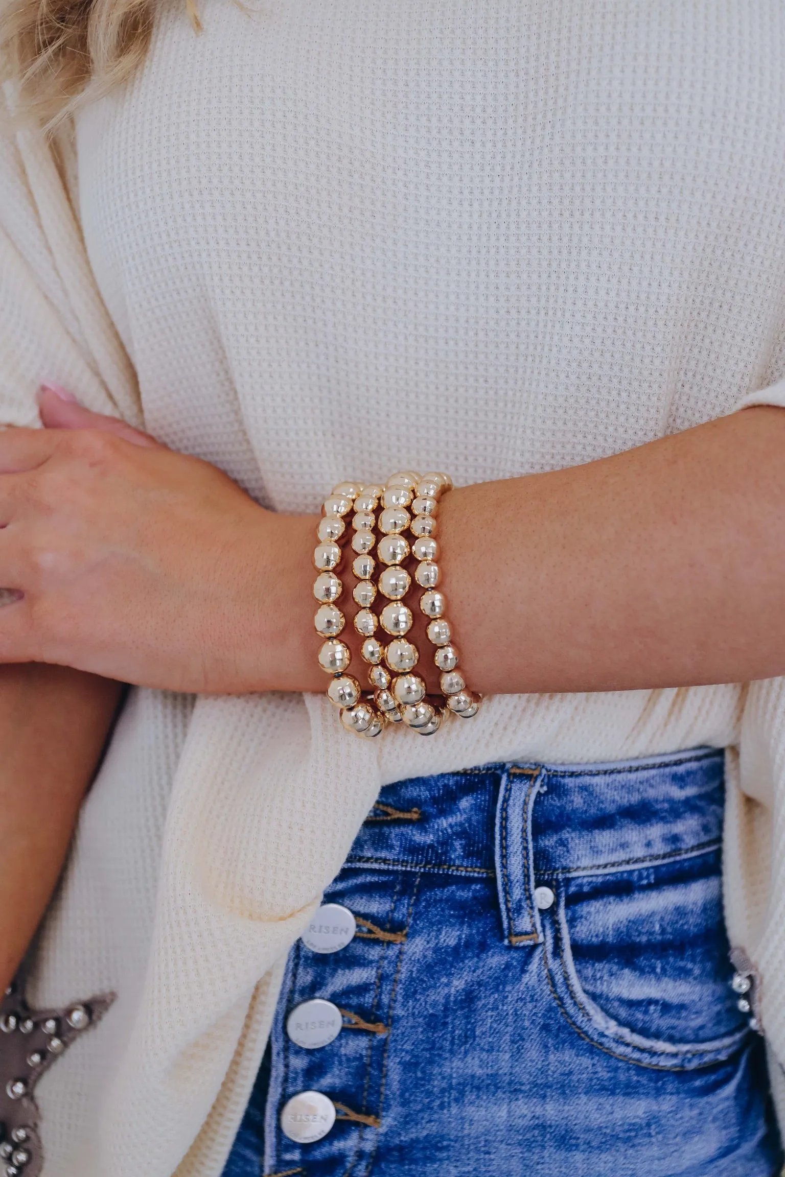 Disco Ball Beaded Bracelet Set - G