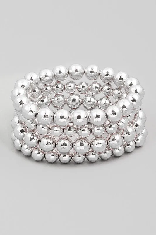 Disco Ball Beaded Bracelet Set - S