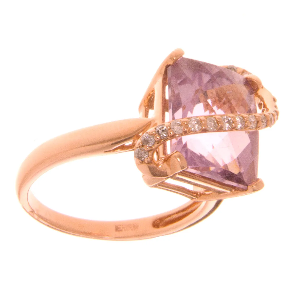 Effy Rose Gold Amethyst & Diamond Ring