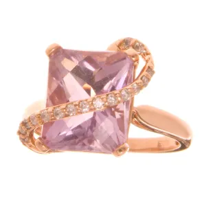 Effy Rose Gold Amethyst & Diamond Ring