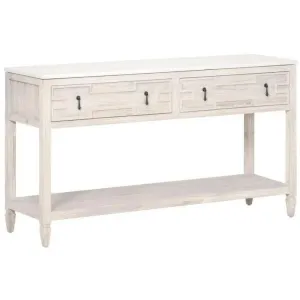 Emerie 2-Drawer Entry Console Table White Quartz Top