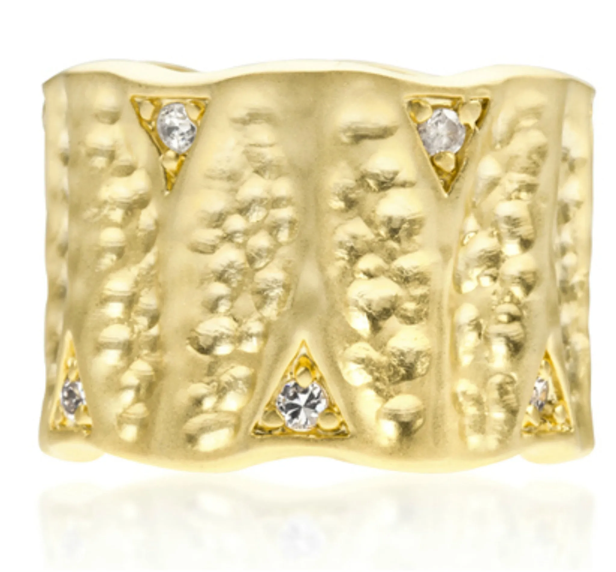 Emilia Textured Matte Golden Eternity Ring | 0.5ct |18k Gold