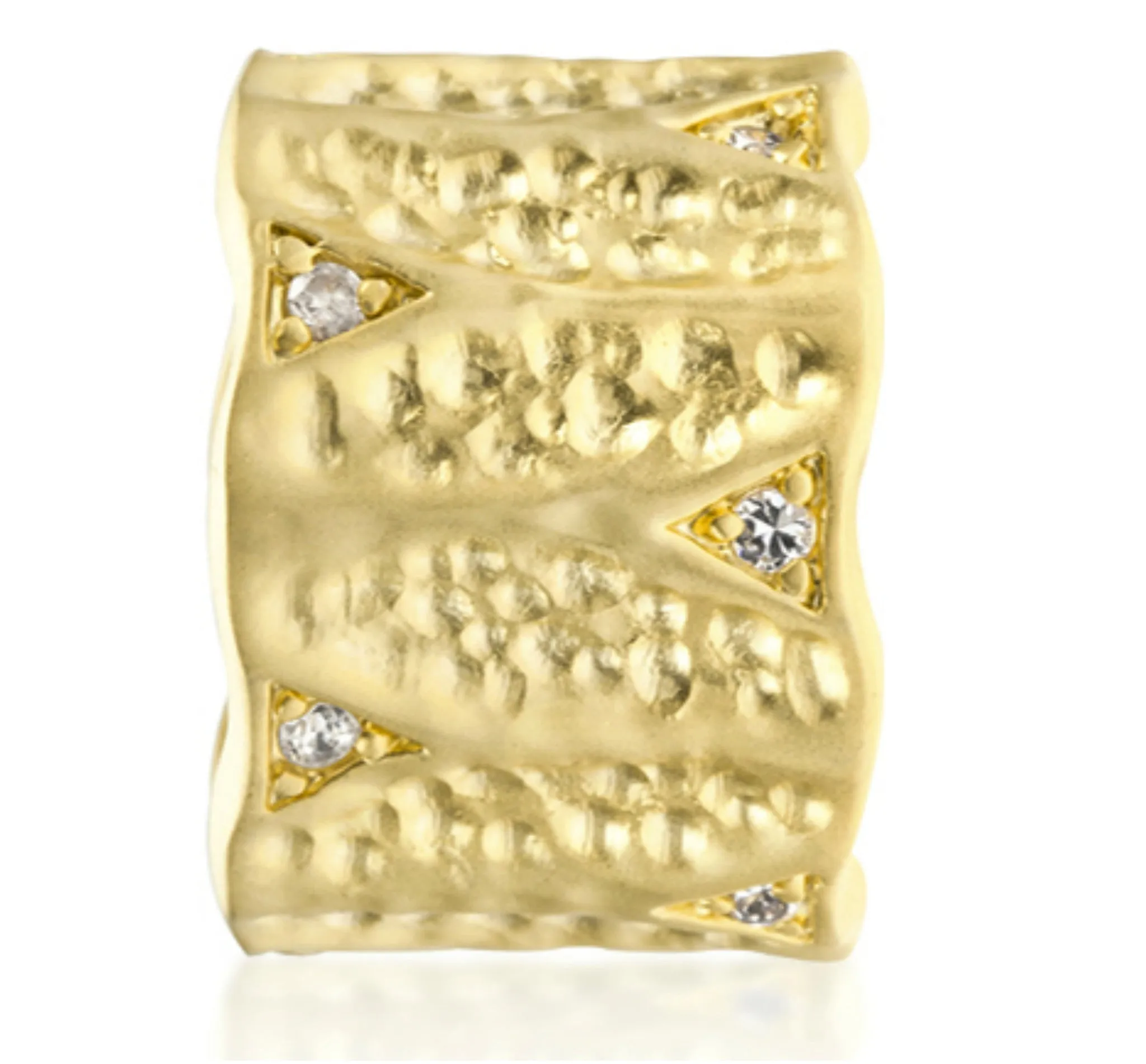 Emilia Textured Matte Golden Eternity Ring | 0.5ct |18k Gold