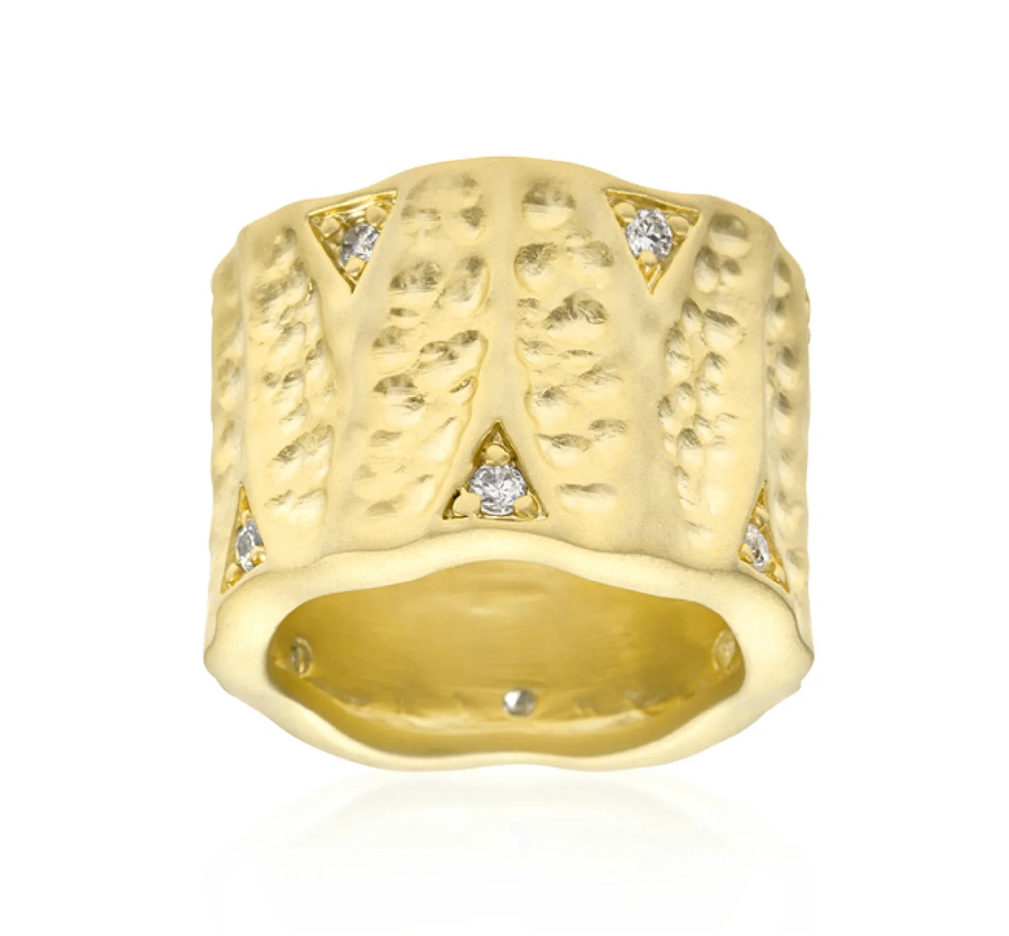 Emilia Textured Matte Golden Eternity Ring | 0.5ct |18k Gold