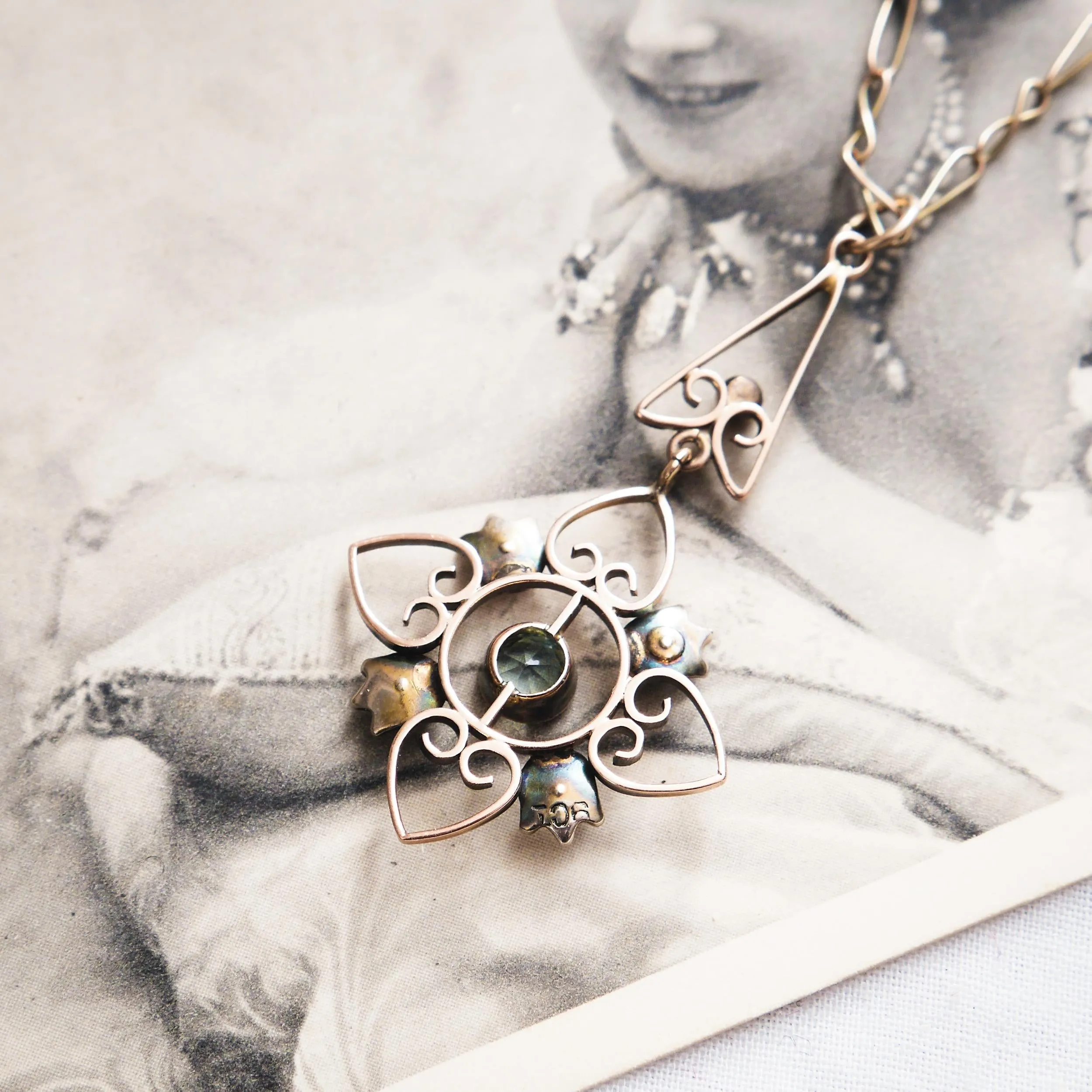 Ethereal Antique Edwardian Aquamarine & Seed Pearl Pendant