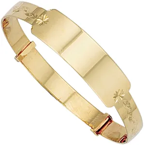 Expandable ID Baby Bangle - 9ct Yellow Gold