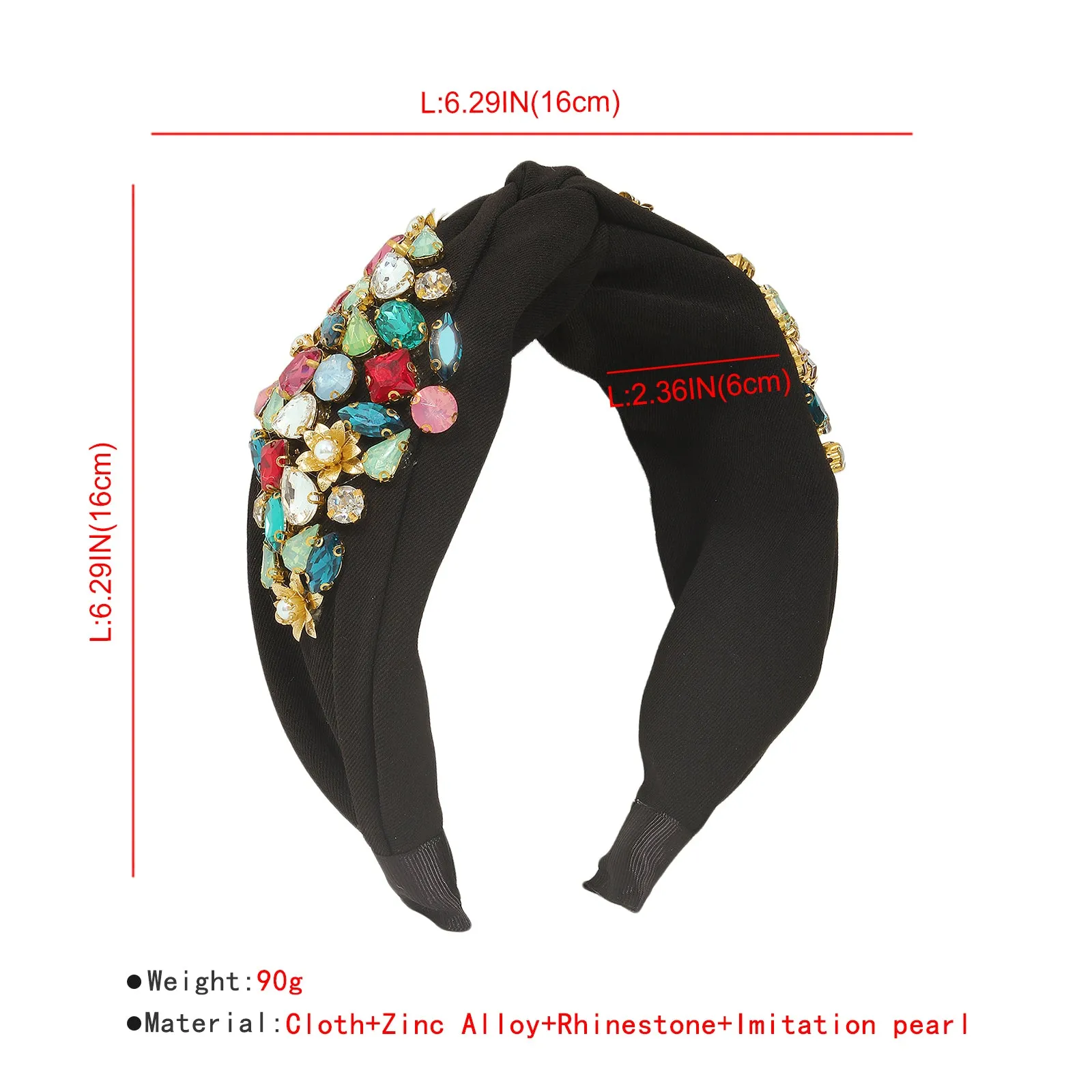 F3526 Full Rhinestone Top Knotted Headbands