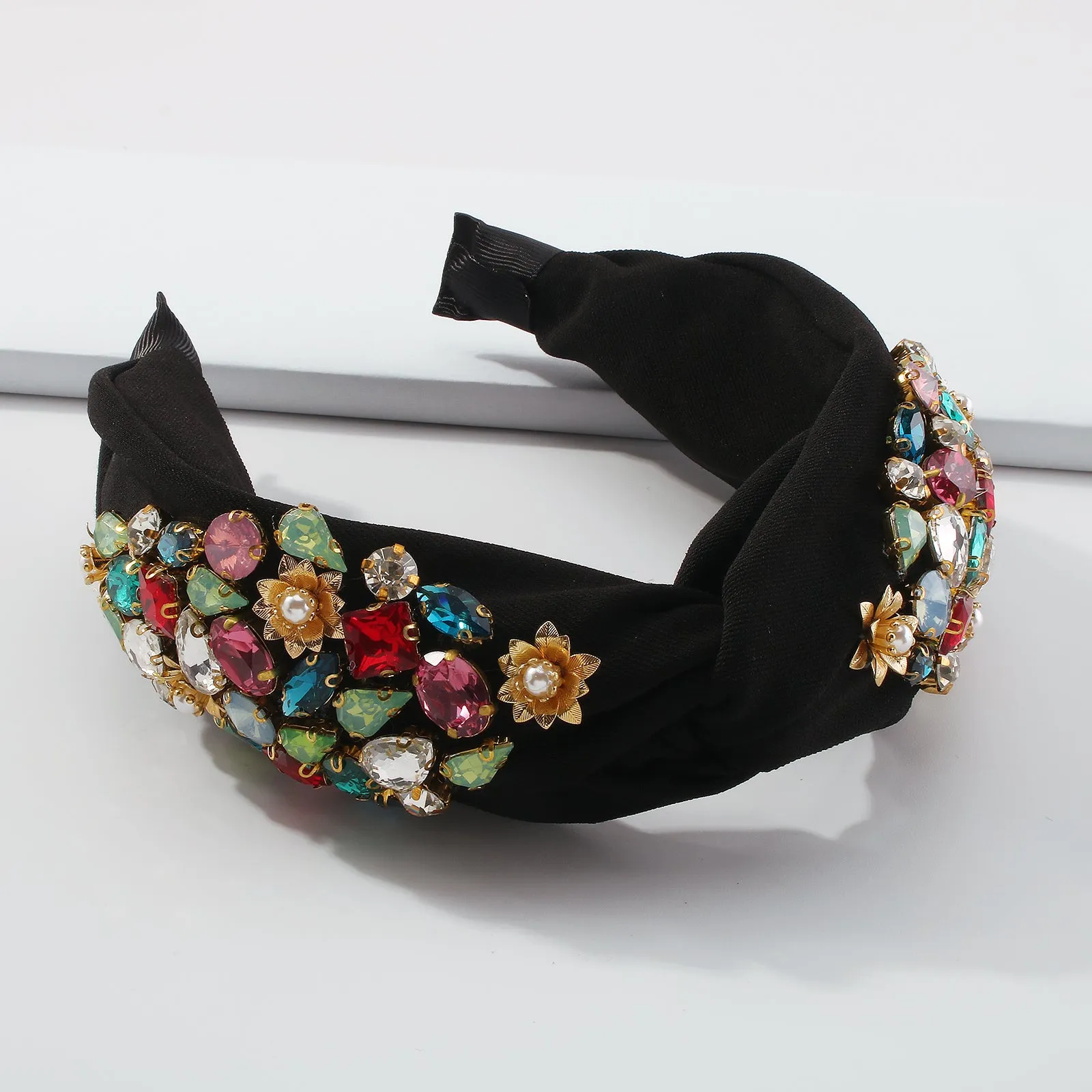 F3526 Full Rhinestone Top Knotted Headbands