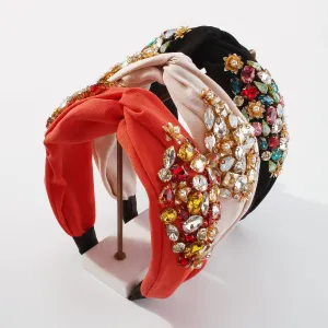 F3526 Full Rhinestone Top Knotted Headbands