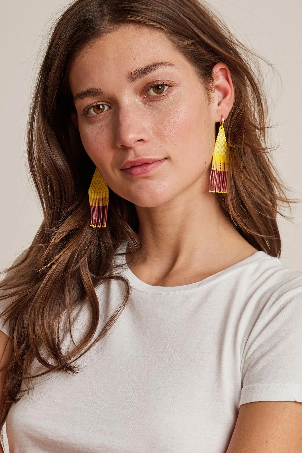 FRANJA BEADED FRINGE EARRINGS BY BLUMA PROJECT