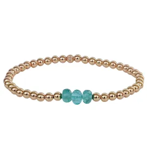 Gold Beaded Bracelet | Apatite