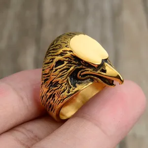 Gold Eagle Rings Men's Steel Talisman