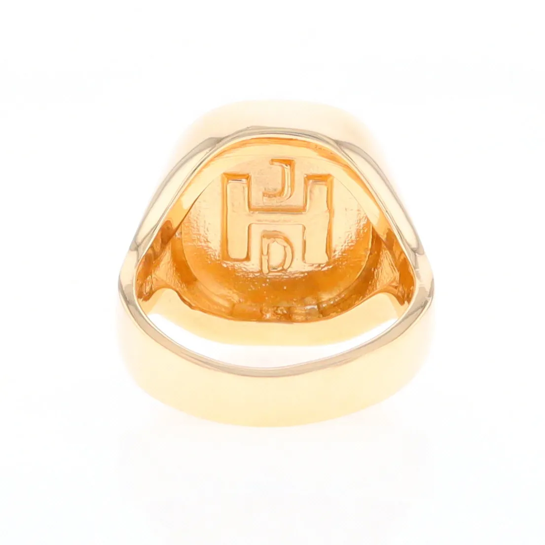 Gold Quartz Ring, Rectangle Inlaid Center