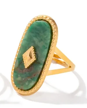 Green Jade Oval Ring