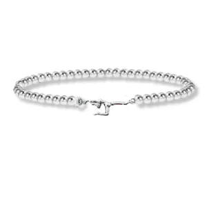 Gymnastics Silver Beaded Bracelet