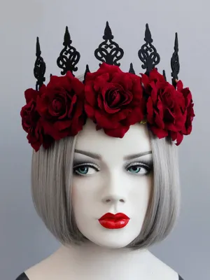 Halloween Red Roses Crown Headband