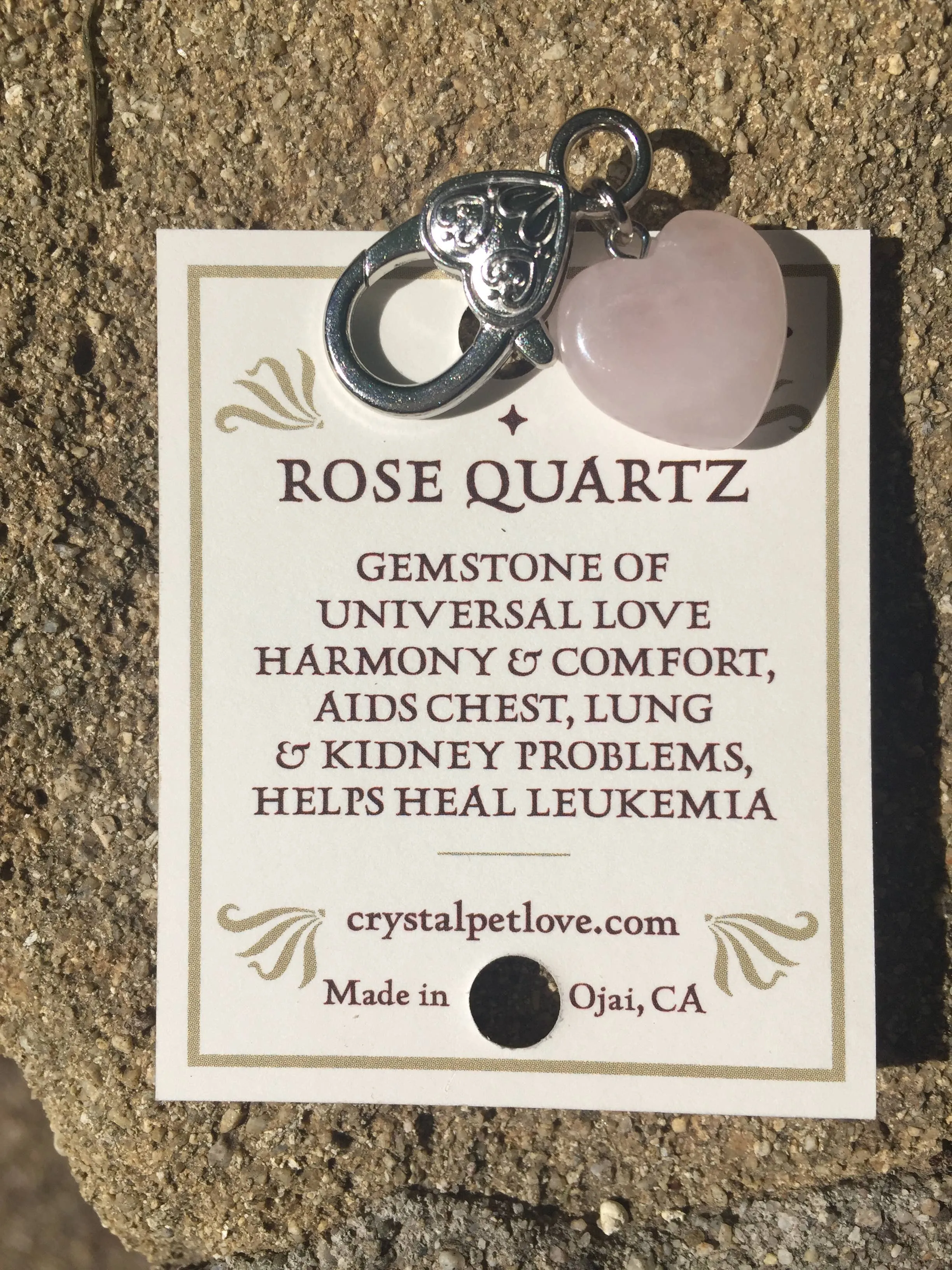 Harmony Rose Quartz Healing Pet Pendant